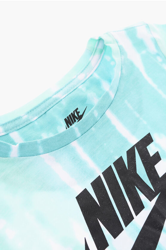 Tie-Dye Effect T-Shirt and Drawstring Waist Shorts Set