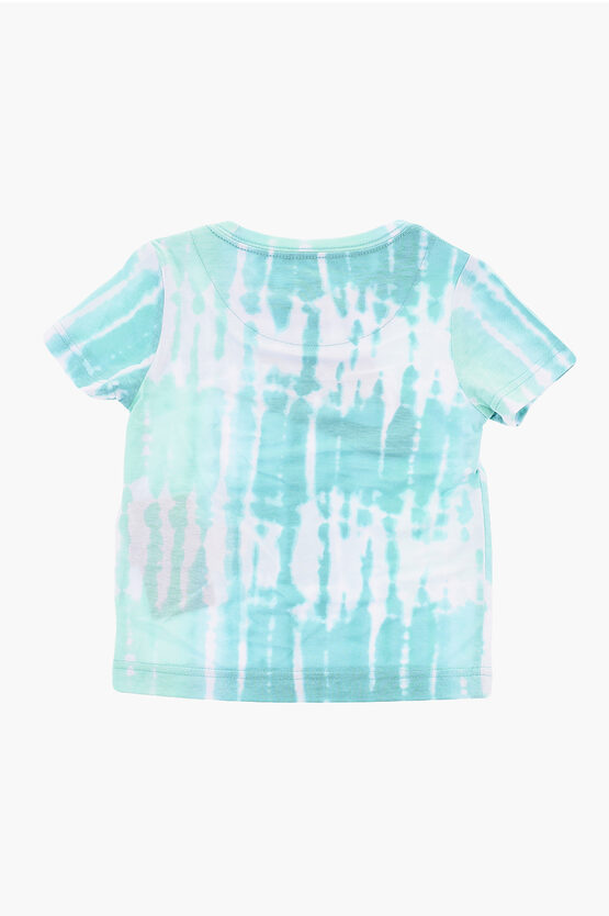 Tie-Dye Effect T-Shirt and Drawstring Waist Shorts Set