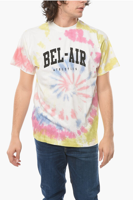 Shop Bel-air Athletics Tie-dye Effect T-shirt With Logo-print