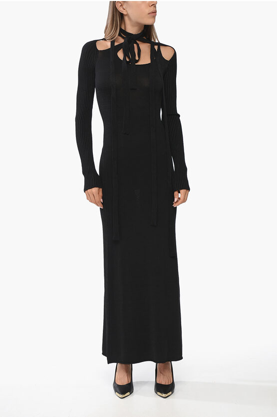 Tie Neck Knitted Ma… - image