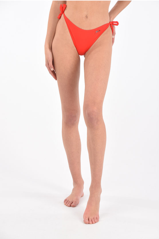 Karl Lagerfeld Tie-side Bikini Bottoms In Red