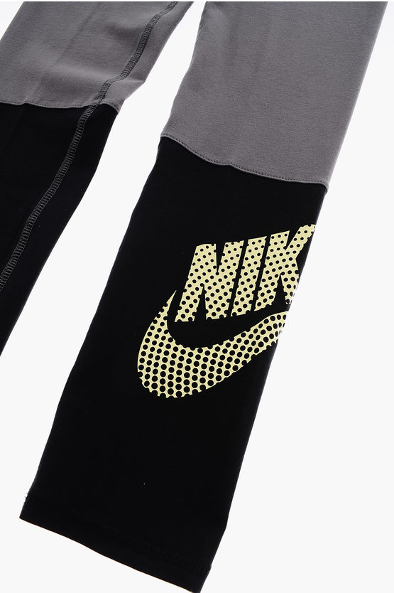 Tight-Fit Leggings with Contrasting Logo Print