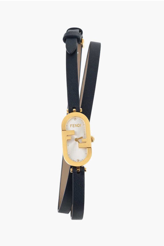 Fendi Timepieces Steel O'lock Watch With 0.02 Carat Diamonds In Black