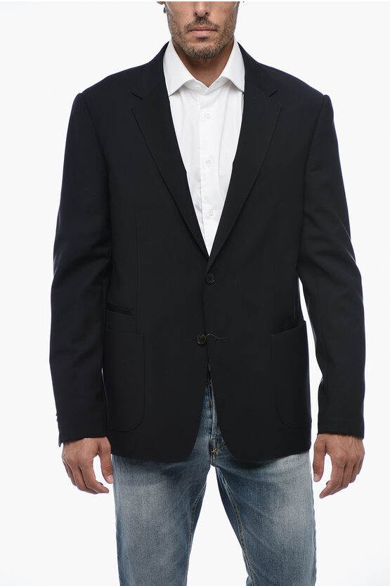 Shop Ermenegildo Zegna Tm Tech Wool Unlined Blazer With Patch Pockets