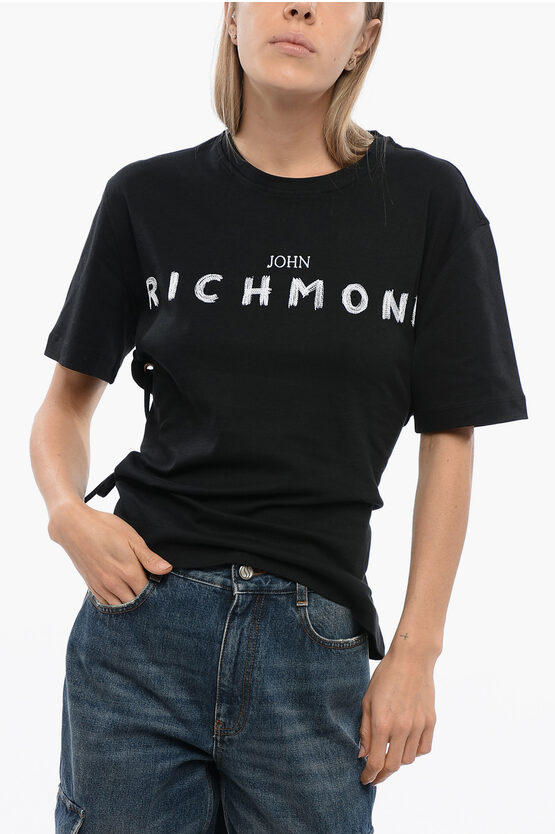 John Richmond Tomiok Over T-shirt With Rear Lace Detail In Black