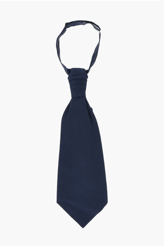 Corneliani Cc Collection Embroidered Virgin Wool Blend Ascot Tie