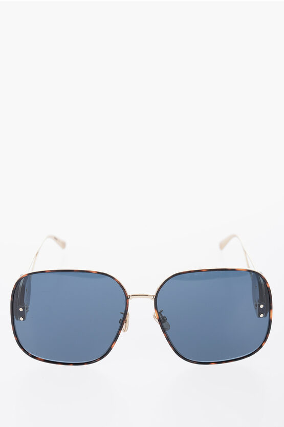 Dior Tortoiseshell  Bobby Oversized Sunglasses In Blue