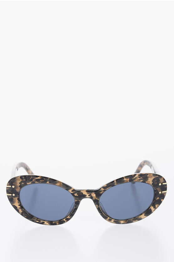 Dior Tortoiseshell  Signature Oval Sunglasses In Blue