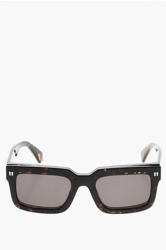 Off-white Tortoiseshell Havana Clip On Sunglasses In Multi