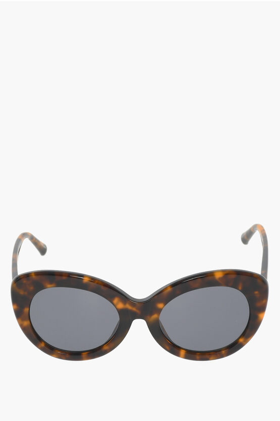 LINDA FARROW TORTOISESHELL- MOTIF CAT EYE SUNGLASSES 