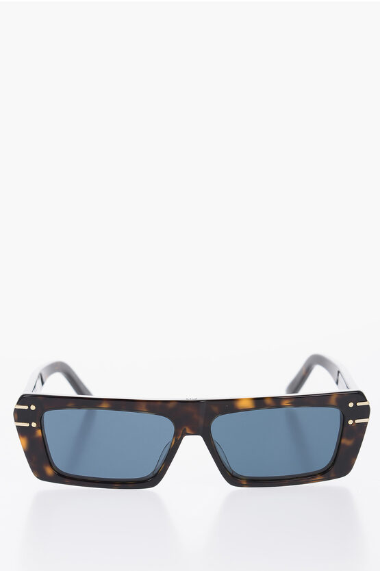 Dior Tortoiseshell Rectangular Frame Signature Sunglasses In Black