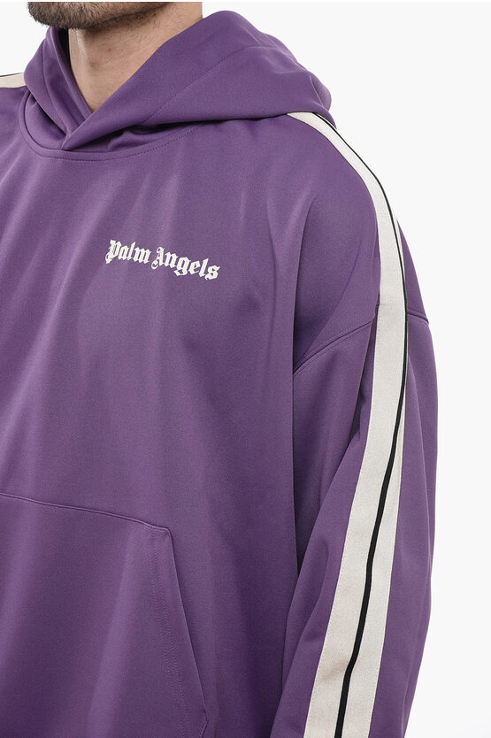 ★Palm Angels★ Logo Print Splatter Hood Camel Violet PMBB10 ☆Palm Angels☆ Logo Print Splatter Hood Camel Violet PMBB10