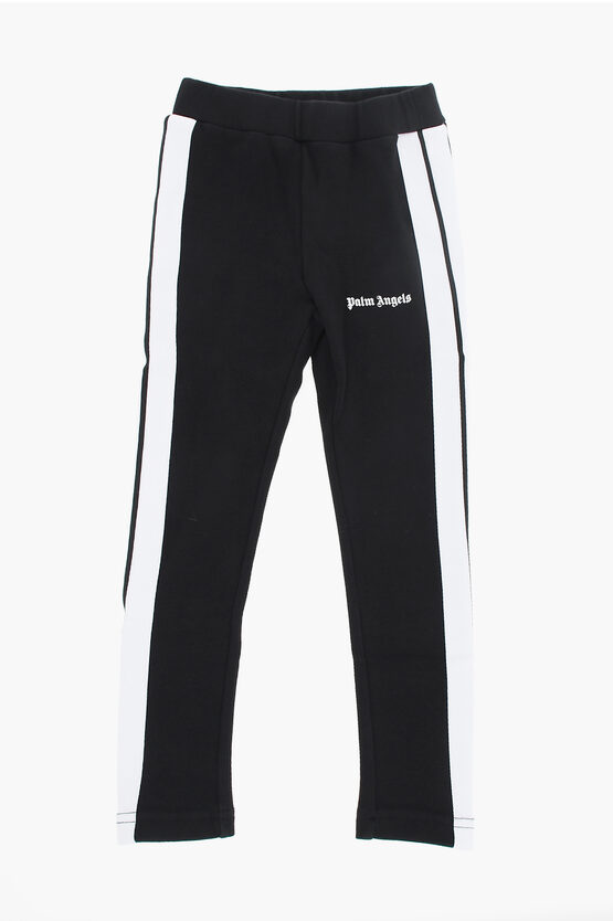 Palm Angels Track Leggings With Contrasting Bands In Black