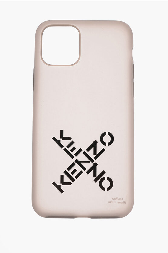 Kenzo Transparent Iphone 11 Pro Cover With Logo Print In Neutral