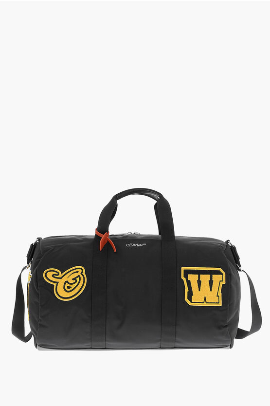 Shop Off-white Travel Duffle Bag With Hard Core Patches