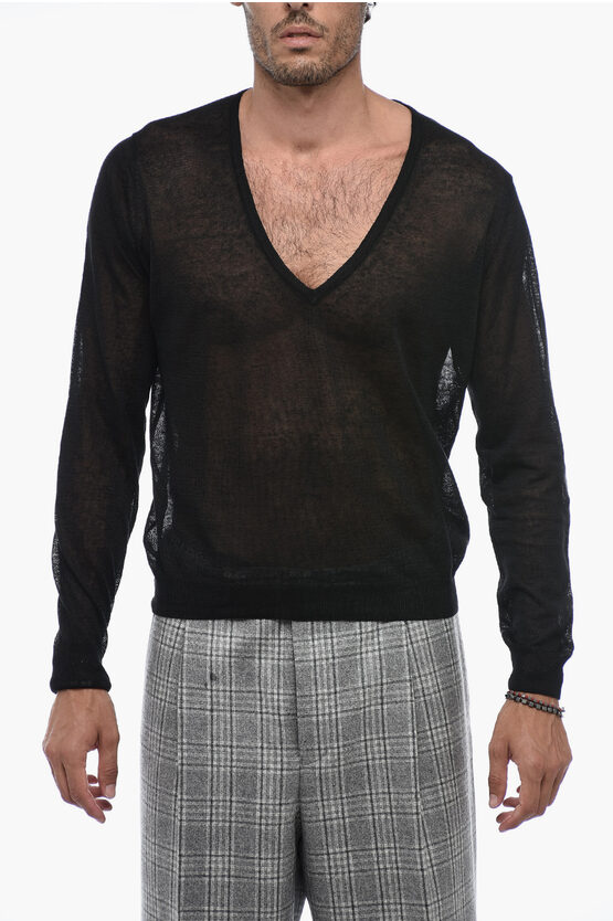 Shop Corneliani Trend V-neck Linen Blend Pullover