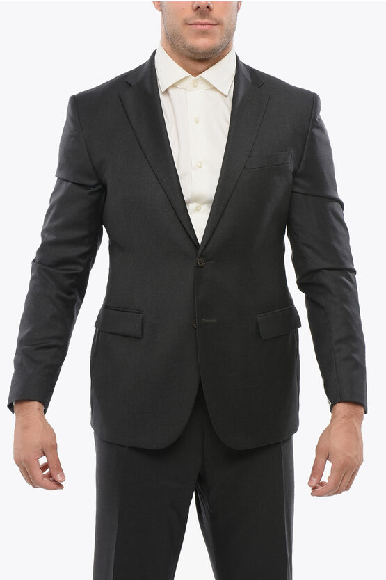 Corneliani Cc Collection Virgin Wool Blazer With Flap Pockets