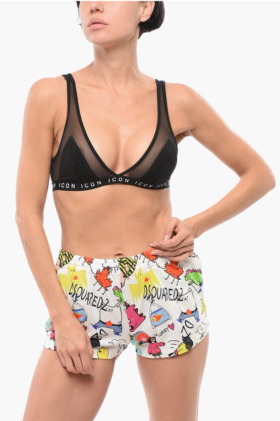 Dsquared2 Triangle Bra With See Through Details