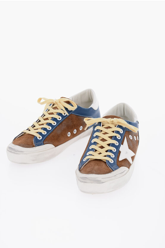 Shop Golden Goose Tricolor Suede Super-star Penstar Low-top Sneakers