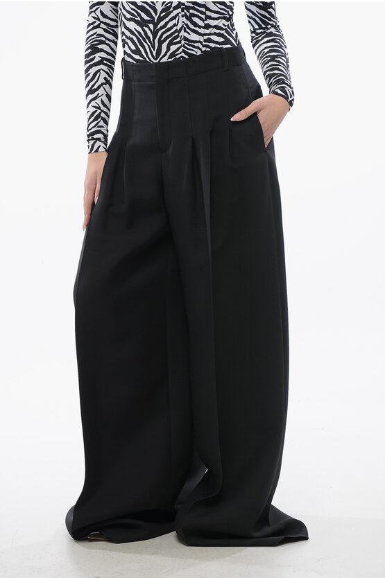 Dior Triple-pleated Palazzo Pants With Flush Pockets