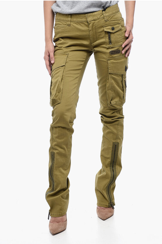 Shop Dsquared2 Trumpet Cargo Fit Pants With Zipped Bottoms 21 Cm