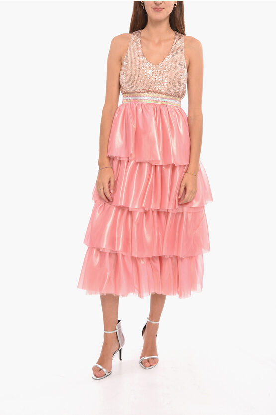 Altea Tulle Alberta Dress With Sequines In Pink