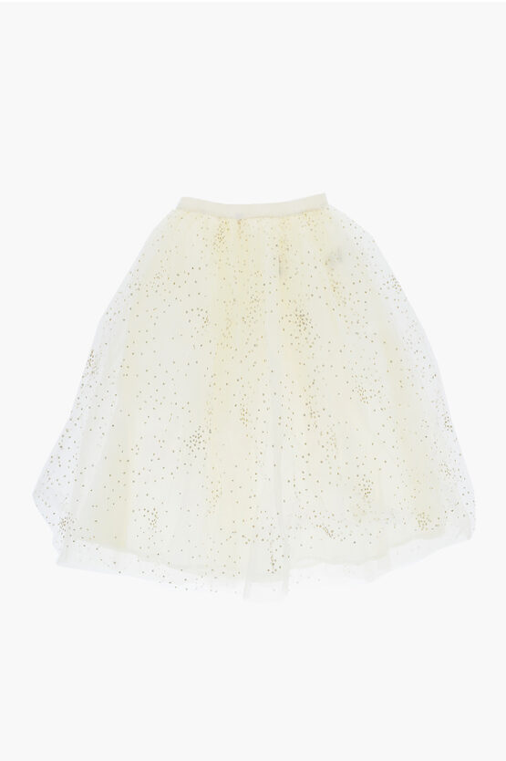 Shop Bonpoint Tulle Flared Panice Skirt With Glittered Details