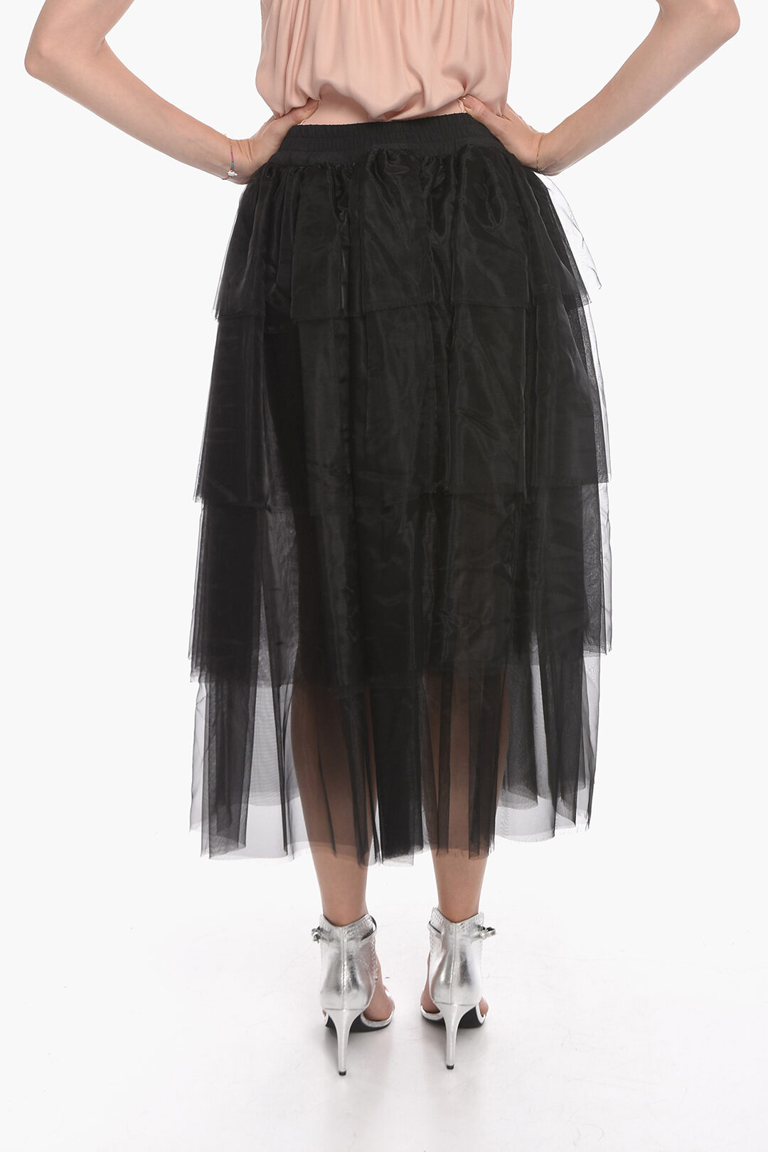 Ganni Cotton Poplin Long Flounce Skirt in Cone Flower – Hampden Clothing