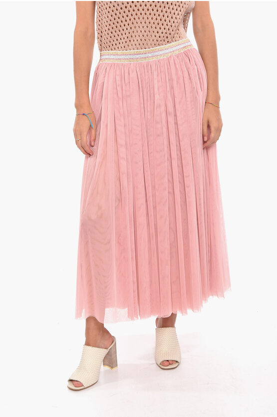 Altea Tulle Gwen Skirt With Elasticated Waistband In Pink
