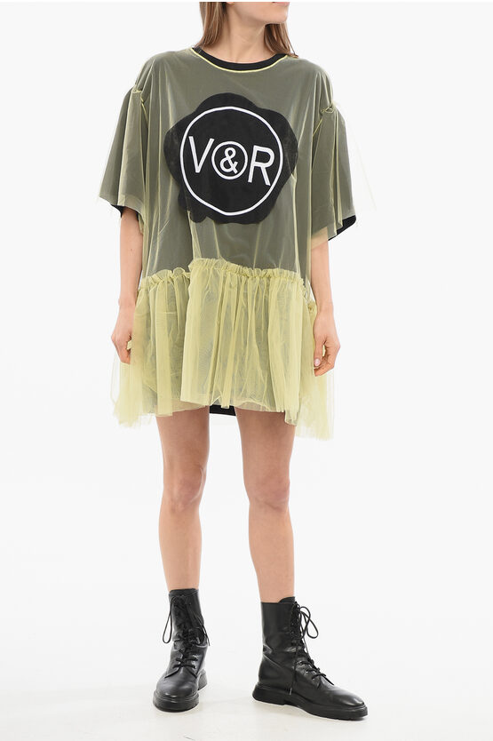 Viktor & Rolf Tulle Over Free Spirit Dress With Tulle Volant