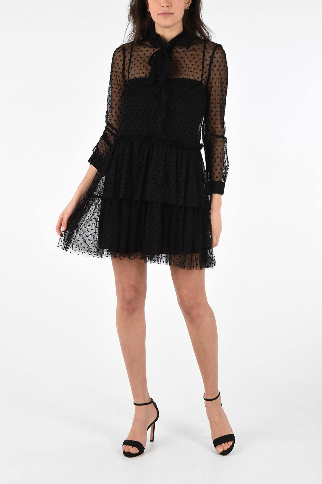 Red Valentino Tulle Polka Dot Flounced ...
