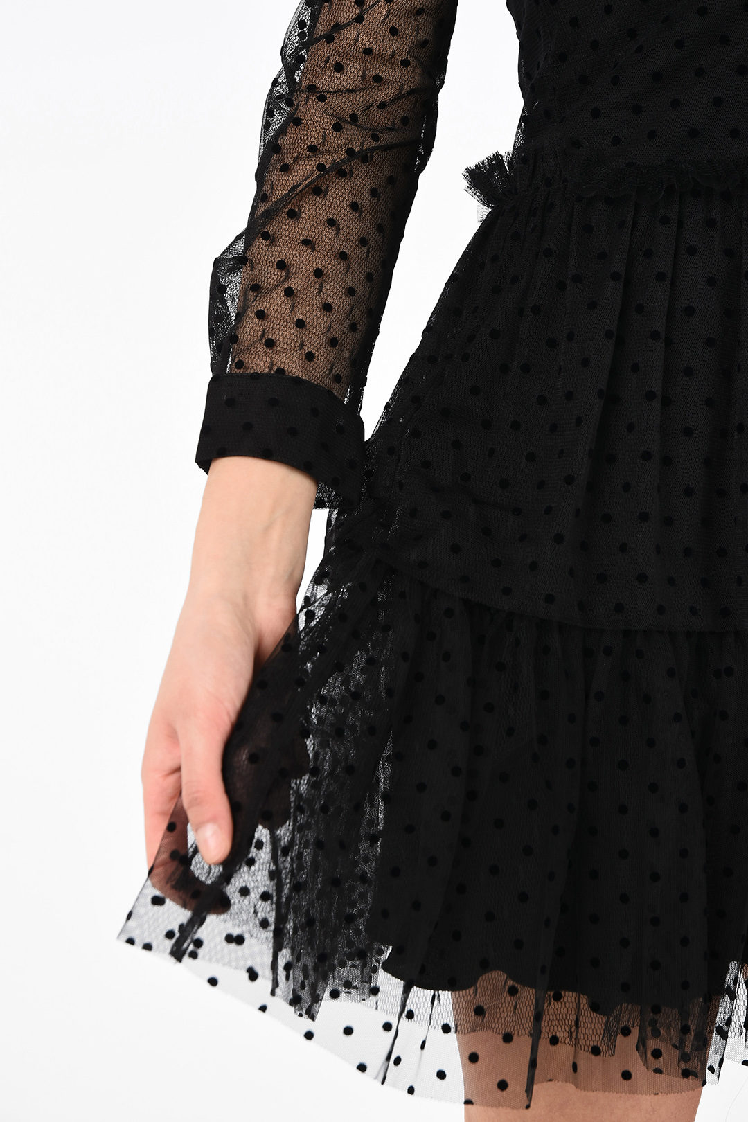 REDValentino Bow Detail Flocked Polka Dot Tulle Dress - Long And Midi  Dresses for Women