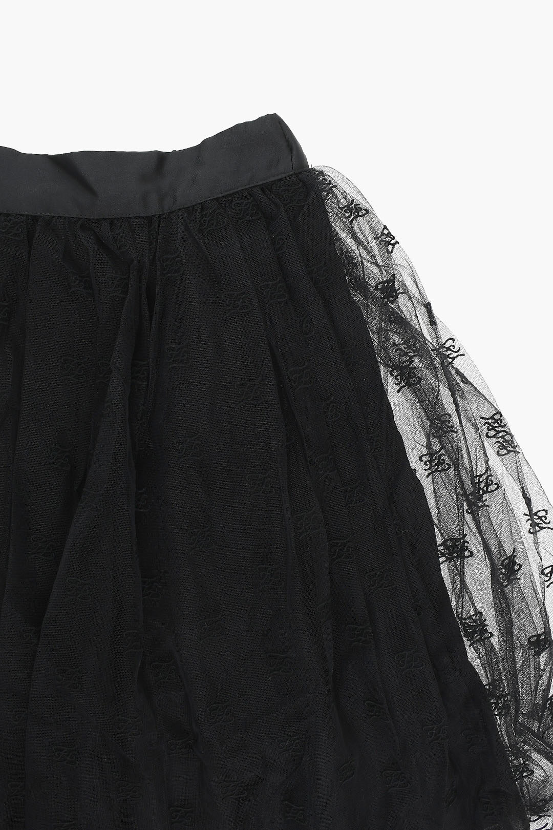 スカート Fendi Embroidered Tulle Maxi Skirt With Sheer Overlay Fendi Embroidered Tulle Maxi Skirt With Sheer Overlay In