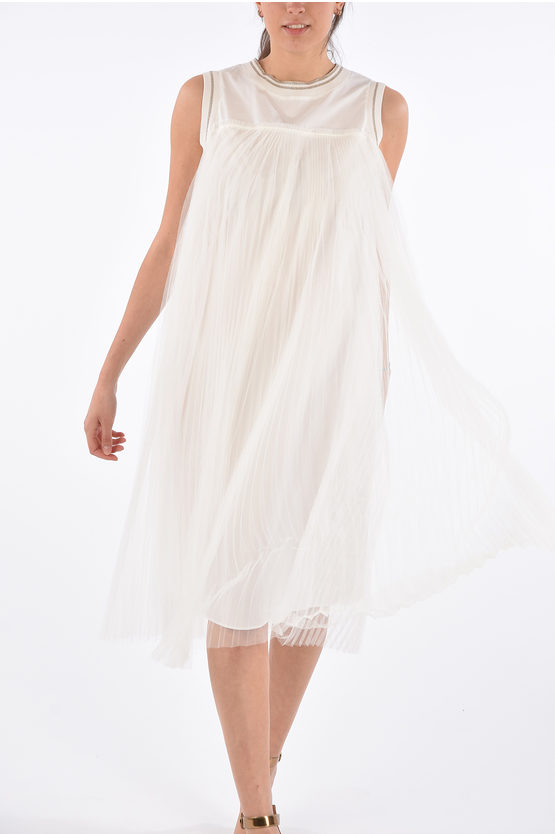 ワンピース FABIANA FILIPPI Light cotton sleeveless dress Fabiana Filippi Light Cotton Sleeveless Dress In White