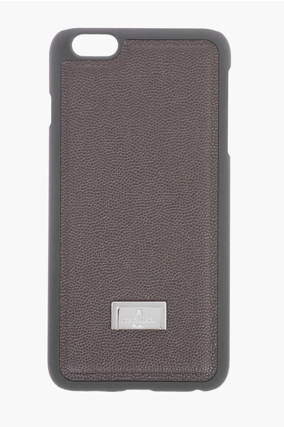Corneliani Tumbled Leather Iphone 6 Plus Case In Gray