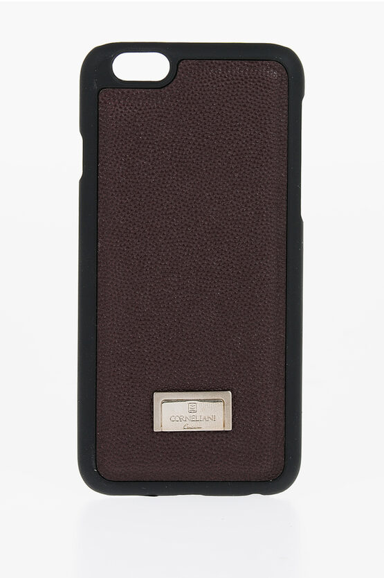 Corneliani Tumbled Leather Iphone 6 Plus Case In Brown