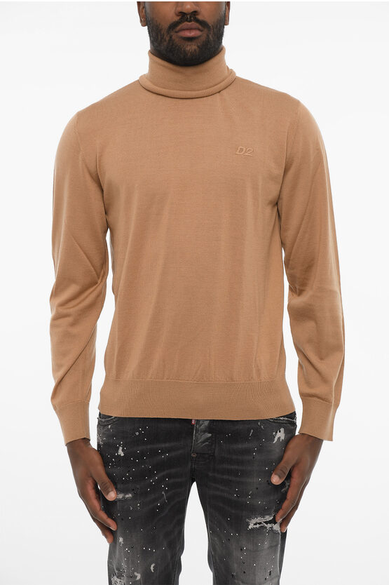 Dsquared2 Turleneck Sweater With Ton On Ton Monogram