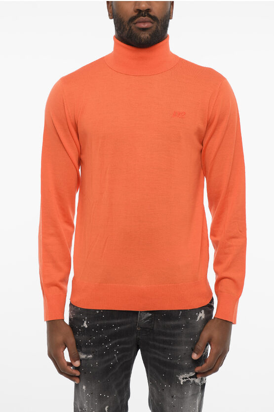 Dsquared2 Turleneck Sweater With Ton On Ton Monogram