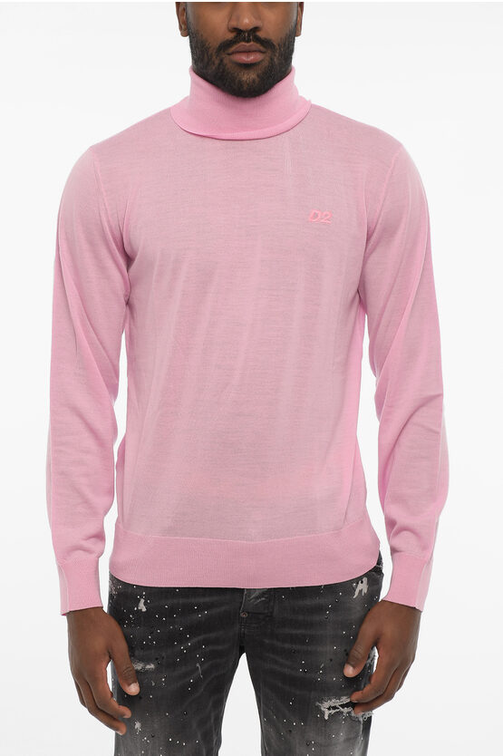 Dsquared2 Turleneck Sweater With Ton On Ton Monogram