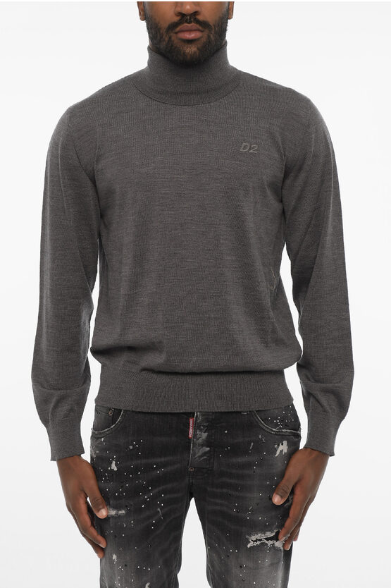 Dsquared2 Turleneck Sweater With Ton On Ton Monogram