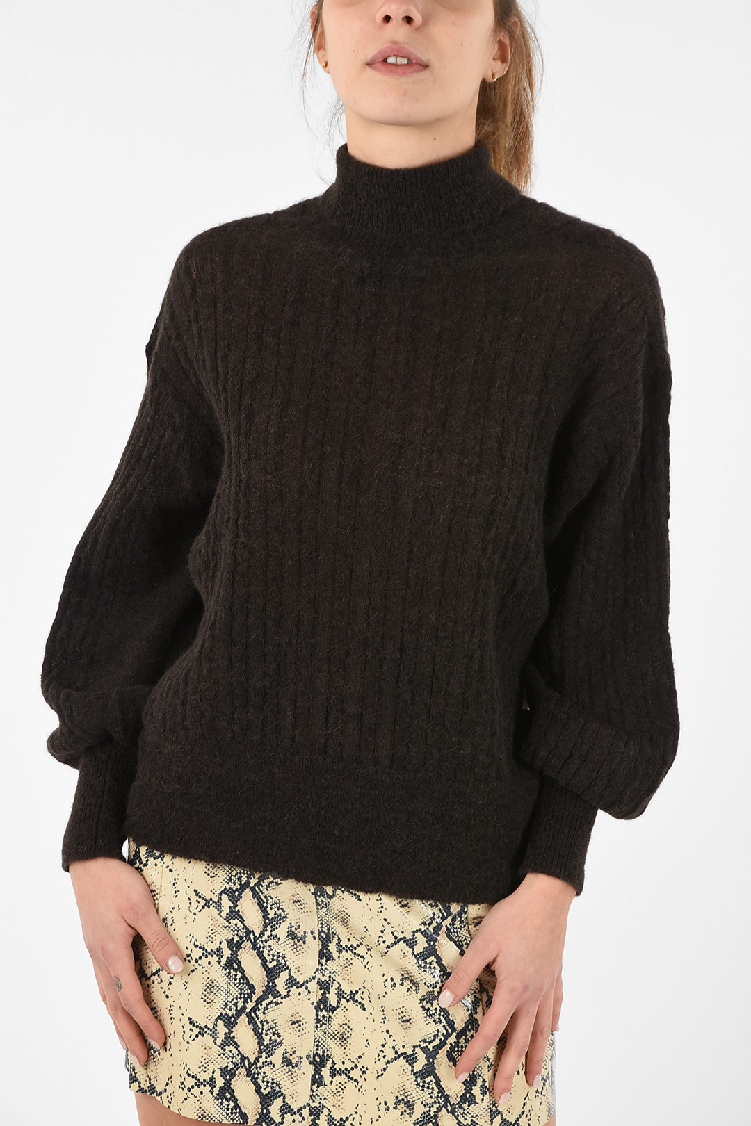 Maison Flaneur turtle neck cable knit Sweater women - Glamood Outlet