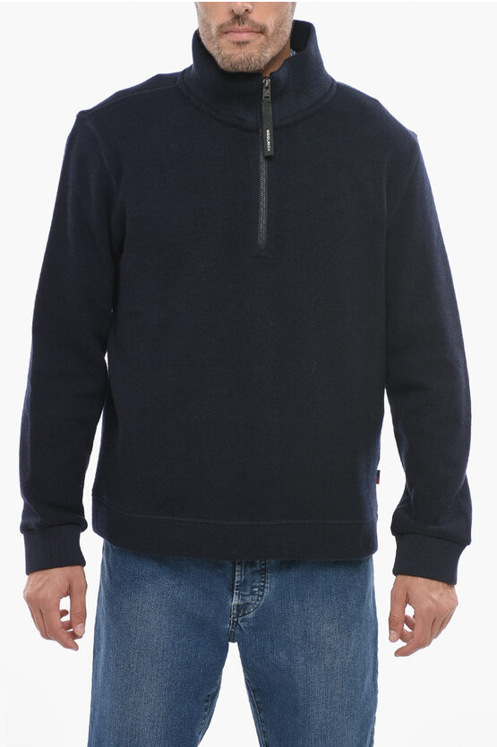 Shop Woolrich Turtle-neck Glacier Sweater With Half-zip