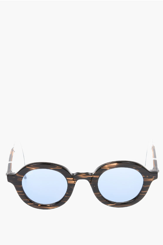 Oamc Turtle Printed Rounded Sunglasses In Blue