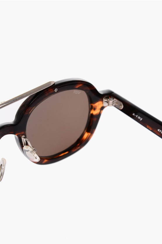 Turtle Printed Rounded Sunglasses