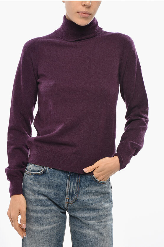 Malo Turtleneck Cashmere Blend Sweater In Purple