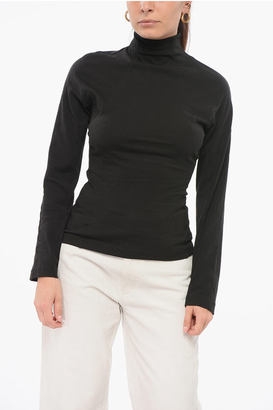 Alaïa Turtleneck Cinched T-shirt With Back Zip