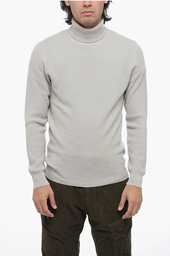 Shop Tagliatore Turtleneck Dane Jacquard Virgin Wool Sweater