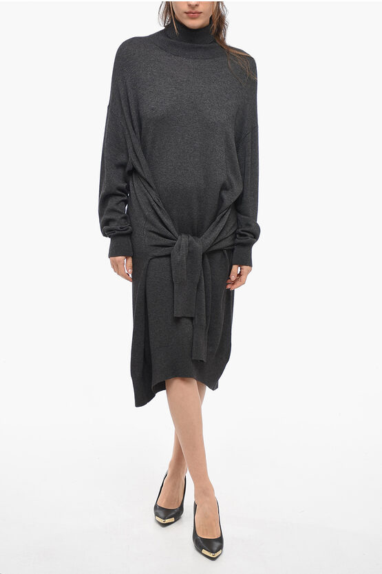 Isabel Marant Turtleneck Gabby Dress With Trompe-l'œil Effect In Black