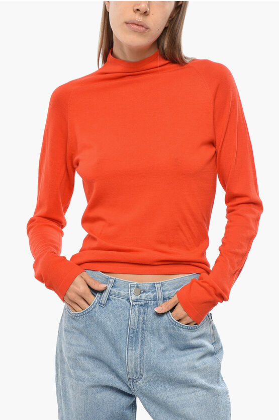 The Row Turtleneck Honna Wool Sweater In Orange
