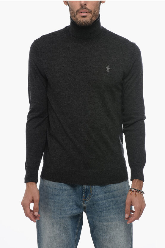 Shop Polo Ralph Lauren Turtleneck Monochrome Merino Wool Sweater